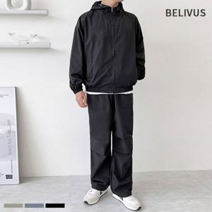 빌리버스 남자 트레이닝셋업 바람막이 와이드 바지 세트 BDT377