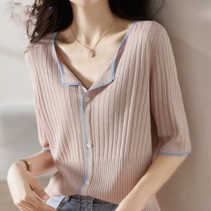 [웬디]프렌치 얇은 슬림핏 반팔 티 NT13148