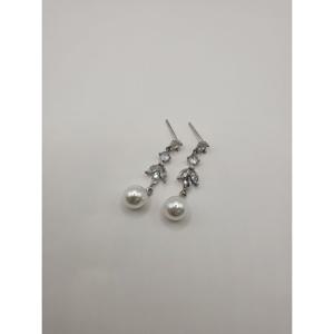 [스텔라앤로라]여성귀걸이 특수큐빅 은침 진주 귀걸이 SAR-134 실버