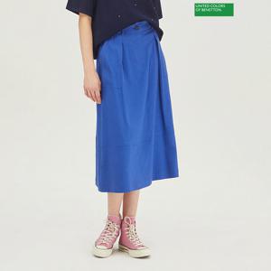 베네통 라움 플레어 밴딩 스커트 BASK01341_BL