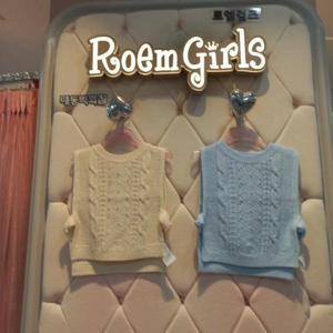 로엠걸즈 DP01 케이블 진주 베스트조끼 RGVK2484P