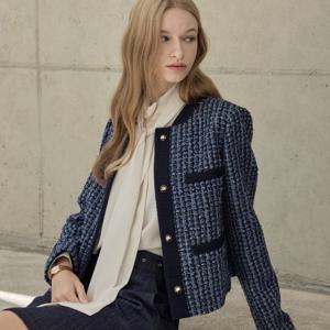 [리안뉴욕][리안뉴욕] 트리밍 트위드 자켓