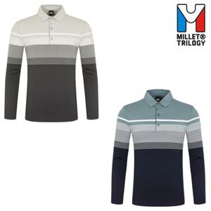 [밀레 (행사)]남성 봄가을 데일리 캐주얼 데피 스트라이프 티셔츠_MLTFT222