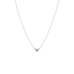 판도라 393014C01 타임리스 트리플 스톤 하트 실버 목걸이