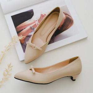 [갓슈] 제니리본 3cm 로우힐 펌프스 빅사이즈