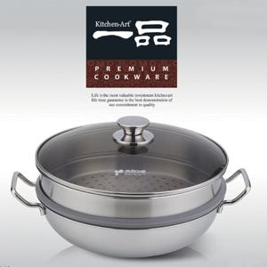 키친아트 일품(  ) 3-PLY 인덕션 2단찜파티웍28CM