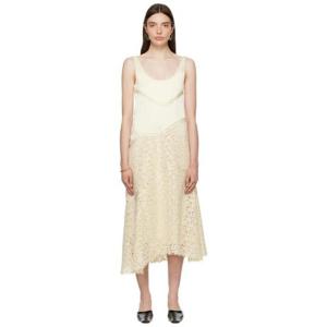 26 SS 질샌더 여성 오프 화이트 자수 미디 드레스 232249F054002