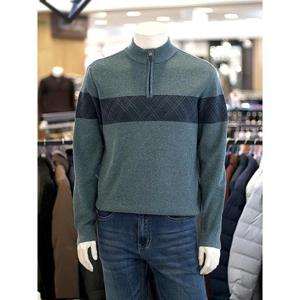 피에르가르뎅 세이브존03 [피에르가르뎅] 겨울 블럭 조직 배색 반집업 니트 AGPPKR430144A