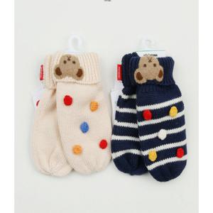 [미키하우스10] 11N407602 MH 베어 알록달록 방울 벙어리장갑