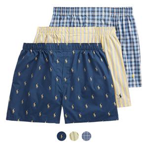 폴로 랄프로렌 남성 면 사각 트렁크 3팩 NCWBP3