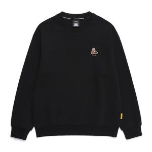 [GS단독] 내셔널지오그래픽 N251USW940 동물 와펜 세미 오버핏 맨투맨 CARBON BLACK