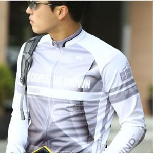 자전거져지 상의 라이딩의류 크라운 화이트긴팔저지