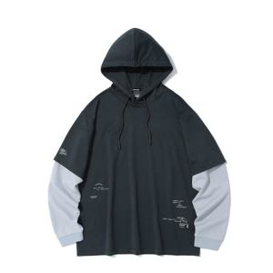 [인터크루]후드 레이어링 티셔츠 D그레이 ITZ1TH01ADG