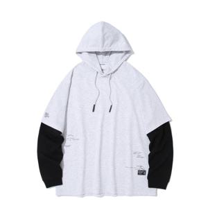 [인터크루]후드 레이어링 티셔츠 W그레이 ITZ1TH01AWG