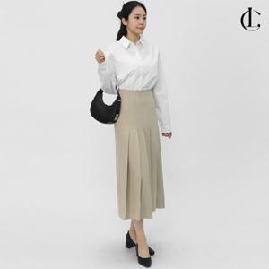 엘케이트 여자 롱치마 오피스룩 핀턱 주름 플리츠 스커트 LRAP004