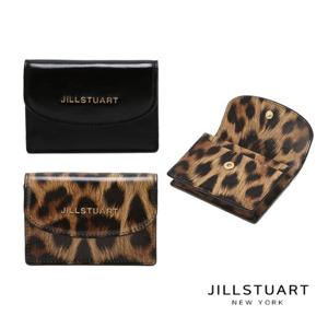 [질스튜어트] 블랙.레오파드 로고 포인트 장식 소가죽 카드지갑 JAWA5E521BK.JAWA5E524