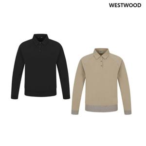 [웨스트우드] 여성 우븐 긴팔 카라 티_WP1WCTP418