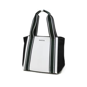 헤지스 골프 여성 25SS 아이보리 소재배색 가죽 XL 토트백 HWGF5E101IV