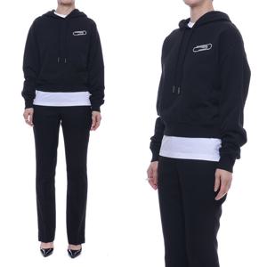 [오프화이트] 20FW 여성 클립 크롭 후드 티셔츠 (OWBB016E20FLE001_1001_20F)