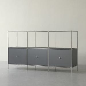 이노센트 사이버 메탈 미드센츄리 1500 2단 3칸 모듈 거실장 선반형 i105265