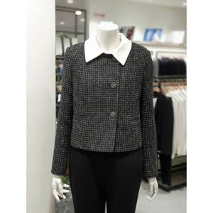 [KL] 카라 배색 트위드 재킷  KWJKOA0100