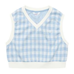 [에꼴리에]여아 체크 브이넥 베스트 23A5155_BL