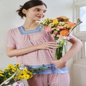 (비너스)시원함+ 활동성 좋은 여성 여름 반팔 상의홈웨어-VEV3927F