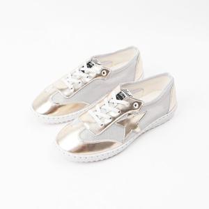 [신난다슈] 여성 스니커즈 운동화 2cm 슬립온 플랫 단화 양가죽 망사 메쉬 MRO253200 골드