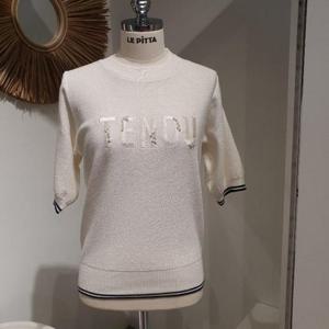 르피타 HC06 와플 조직 자수 니트(아이보리) L252USW402