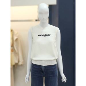 [나이스클랍][나이스클랍]레터링 민소매 니트 탑(N242PWK429)IV_