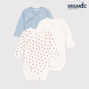 [쁘띠바또]쁘띠바또 오가닉 애니멀 랩바디수트 우주복 3PACK (NTF43NB38F_OR)