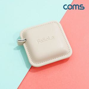 Coms 휴대용 미니 줄자 사이즈 측정 자동감김 원터치 PU가죽 사각 예쁜줄자 사각줄자 자동감김줄자 원터치