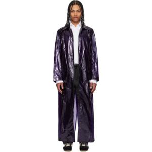 드리스반노튼 코트 퍼플 루즈 핏 맥 코트 251358M176008