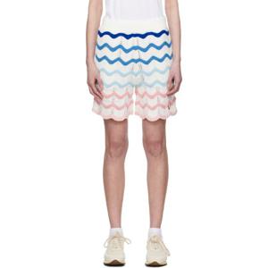 카사블랑카 반바지 멀티컬러 웨이브 그라데이션 크로셰 쇼츠 251195F088000