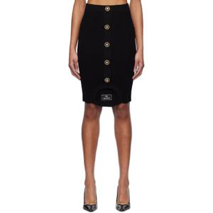 발망 미니스커트 블랙 옵티컬 일루전 골지 니트 미니 스커트 251251F090003