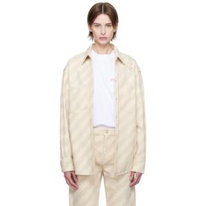 마르니 셔츠 베이지 박시 데님 셔츠 251379F109012