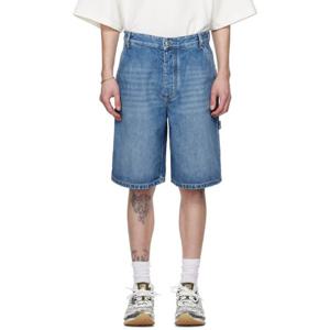 보테가베네타 반바지 블루 빈티지 카고 데님 쇼츠 251798M193003