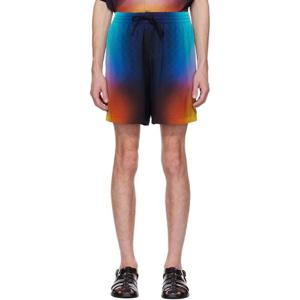 카사블랑카 반바지 멀티컬러 그라데이션 실크 쇼츠 251195M193027