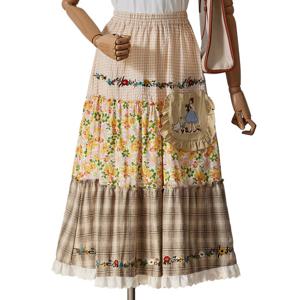 [포커스]자수 포켓 패치워크 롱 스커트 (FM5D3SK3191)