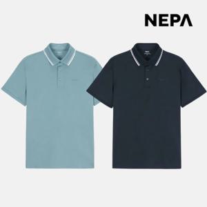 네파 남성 러프 스트라이프 카라 반팔 폴로티셔츠 흡습속건 스판 등산티 7L35266