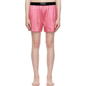 톰포드 반바지 핑크 스트레치 실크 새틴 박서 쇼츠 251076F088000