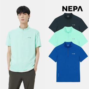 네파 남성 아이스 반팔 집업티 냉감 쿨링 스포츠 등산 티셔츠 7L35413