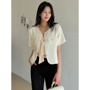 [모리스커밍홈][한정] 라운드 반팔 레이스자켓_M2505JK609B