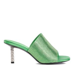 지방시 그린 오픈 토 라인스톤 장식 샌들 BE3083E1XV 366