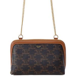 26 SS 셀린느 Triomphe 트리옴페 캔버스 레더 트림 체인 클러치백 10E382CBX 04LU