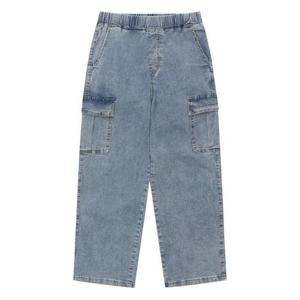 에꼴리에 세이브존03 와이드 스트레이트 카고 블루진 24B5233-BL