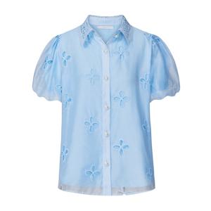 FOCUS  레이스 카라 플라워 볼륨 블라우스 PBINF5M1BL5301