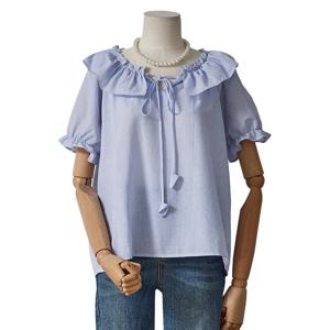 [포커스]리본끈 프릴 블라우스_FM5D3BL3237