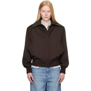 스텔라 매카트니 재킷 버건디 트윌 테일러링 필드 재킷 252471F063000