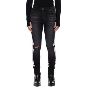 아미리 청바지 블랙 본즈 슬래시 데님 진 252886M186021